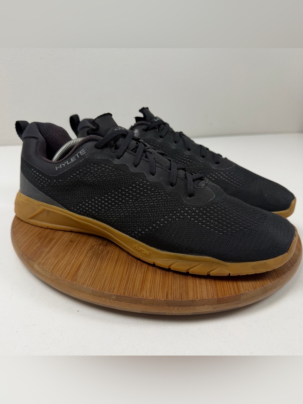 Hylete Men's Black Knit Athletic Trainer with Gum Outsole